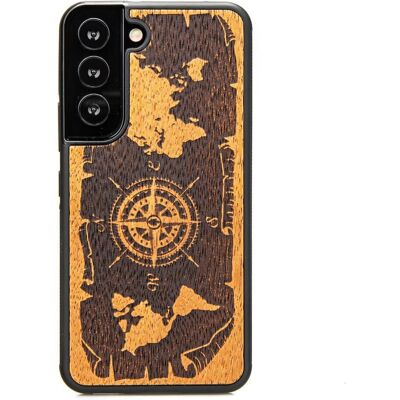 Bewood Étui En Bois Pour Samsung Galaxy S22 Wind Rose Merbau - Publicité Bewood Étui En Bois Pour Samsung Galaxy S22 Wind Rose Merbau - Publicité