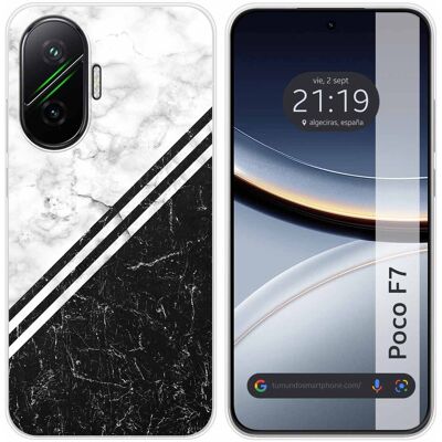 Tumundosmartphone Housse En Silicone Pour Xiaomi Poco F7 5g Design Marbre 01 Dessins - Publicité Tumundosmartphone Housse En Silicone Pour Xiaomi Poco F7 5g Design Marbre 01 Dessins - Publicité