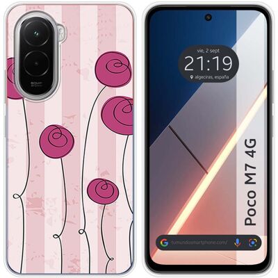 Tumundosmartphone Housse En Silicone Pour Xiaomi Poco M7 4g Design Fleurs Vintage Dessins - Publicité Tumundosmartphone Housse En Silicone Pour Xiaomi Poco M7 4g Design Fleurs Vintage Dessins - Publicité