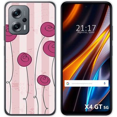 Tumundosmartphone Housse En Silicone Pour Xiaomi Poco X4 Gt 5g Design Fleurs Vintage Dessins - Publicité Tumundosmartphone Housse En Silicone Pour Xiaomi Poco X4 Gt 5g Design Fleurs Vintage Dessins - Publicité