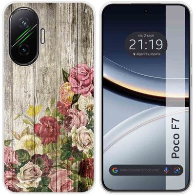 Tumundosmartphone Housse En Silicone Pour Xiaomi Poco F7 5g Design Bois 08 Dessins - Publicité Tumundosmartphone Housse En Silicone Pour Xiaomi Poco F7 5g Design Bois 08 Dessins - Publicité