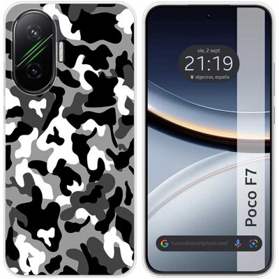 Tumundosmartphone Housse En Silicone Pour Xiaomi Poco F7 5g Design Neige Camouflage Dessins - Publicité Tumundosmartphone Housse En Silicone Pour Xiaomi Poco F7 5g Design Neige Camouflage Dessins - Publicité