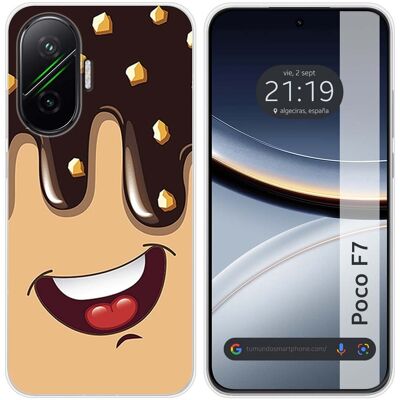 Tumundosmartphone Housse En Silicone Pour Xiaomi Poco F7 5g Design Glace Chocolat Dessins - Publicité Tumundosmartphone Housse En Silicone Pour Xiaomi Poco F7 5g Design Glace Chocolat Dessins - Publicité