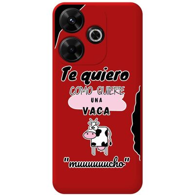 Tumundosmartphone Housse En Silicone Liquide Rouge Pour Xiaomi Poco M6 4g Design Vache Dessins - Publicité Tumundosmartphone Housse En Silicone Liquide Rouge Pour Xiaomi Poco M6 4g Design Vache Dessins - Publicité