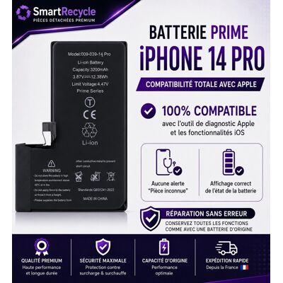 Batterie Iphone 14 Pro Prime Compatible Reconnu Par Iphone Comme D’origine - Publicité Batterie Iphone 14 Pro Prime Compatible Reconnu Par Iphone Comme D’origine - Publicité