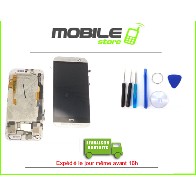 Tactile + Lcd + Chassis Pour Htc One M8 Gris Et Blanc + Outils - Publicité Tactile + Lcd + Chassis Pour Htc One M8 Gris Et Blanc + Outils - Publicité