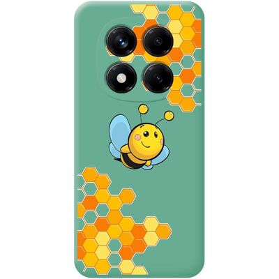 Tumundosmartphone Housse En Silicone Liquide Verte Pour Xiaomi Poco X7 5g Design Abeille Dessins - Publicité Tumundosmartphone Housse En Silicone Liquide Verte Pour Xiaomi Poco X7 5g Design Abeille Dessins - Publicité