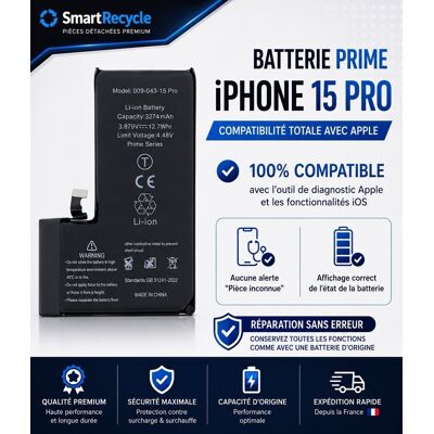 Batterie Iphone 15 Pro Prime Reconnu Par Iphone Comme D’origine - Publicité Batterie Iphone 15 Pro Prime Reconnu Par Iphone Comme D’origine - Publicité