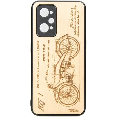 Bewood Étui En Bois Pour Realme Gt 2 / Gt Neo 2 / Gt Neo 3t, Motif Harley Patent Aniegr - Publicité Bewood Étui En Bois Pour Realme Gt 2 / Gt Neo 2 / Gt Neo 3t, Motif Harley Patent Aniegr - Publicité