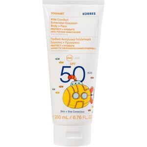 Korres Yoghurt Kids Comfort Sunscreen Emulsion Body+face Spf50 (200ml) - Kids Bo - Publicité Korres Yoghurt Kids Comfort Sunscreen Emulsion Body+face Spf50 (200ml) - Kids Bo - Publicité