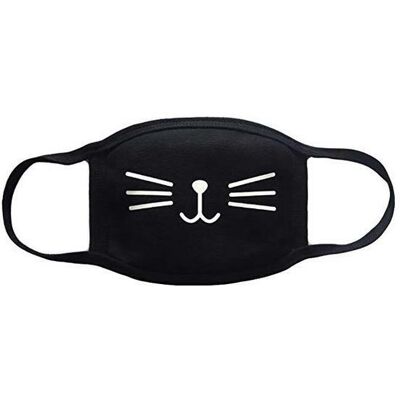 Suntana Masque Pour Le Visage Noir En Coton Lavable – Motif Chaton - Publicité Suntana Masque Pour Le Visage Noir En Coton Lavable – Motif Chaton - Publicité