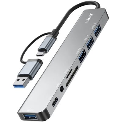 Linq Hub Adaptateur Multimédia Usb Multiport 8-En-1 5gbps Avec Fonction Otg - Publicité Linq Hub Adaptateur Multimédia Usb Multiport 8-En-1 5gbps Avec Fonction Otg - Publicité