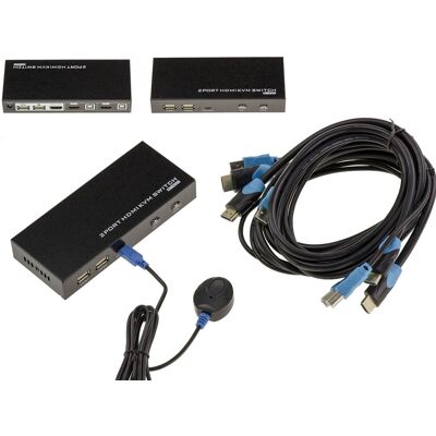 Kalea-Informatique Commutateur KVM HDMI-USB - 2 Ports - Avec Télécommande et Câbles - Publicité Kalea-Informatique Commutateur KVM HDMI-USB - 2 Ports - Avec Télécommande et Câbles - Publicité