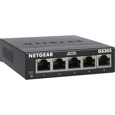 Netgear Switch Ethernet 5 Ports Gs305 Rj45 Métal Gigabit 10/100/1000 Noir - Publicité Netgear Switch Ethernet 5 Ports Gs305 Rj45 Métal Gigabit 10/100/1000 Noir - Publicité