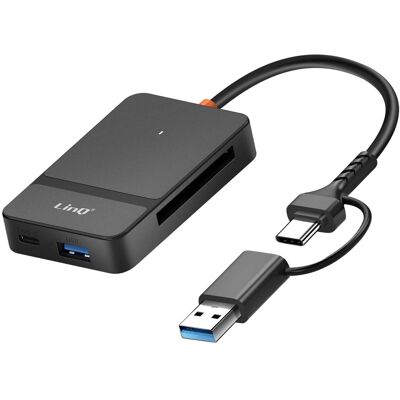 Linq Hub 8 En 1 Lecteur Carte Usb Et Usb-C Fonction Charge Smartphone Noir - Publicité Linq Hub 8 En 1 Lecteur Carte Usb Et Usb-C Fonction Charge Smartphone Noir - Publicité