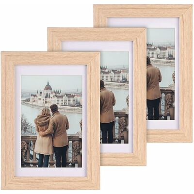 3 Cadres Photo A6 En Acrylate - Aspect Chêne Clair - Your Design - Publicité 3 Cadres Photo A6 En Acrylate - Aspect Chêne Clair - Your Design - Publicité