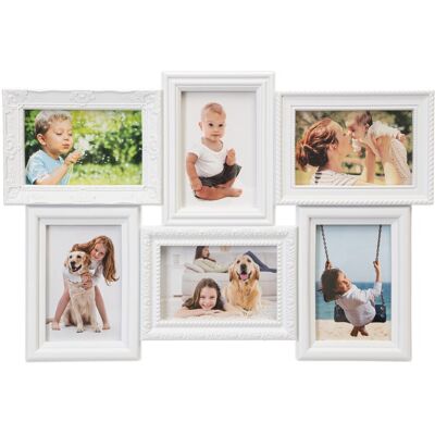 Sans Marque Cadre Photo Bafra Pour 6 Photos, Blanc - Publicité Sans Marque Cadre Photo Bafra Pour 6 Photos, Blanc - Publicité