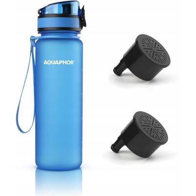 Sans Marque Aquaphor City Filterflasche 500 Ml + 2 Filter, Blau - Publicité Sans Marque Aquaphor City Filterflasche 500 Ml + 2 Filter, Blau - Publicité