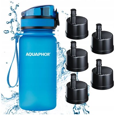 Sans Marque Filterflasche Filtr-Bidon Aquaphor City 350 Ml Blau + 5 Einsätze - Publicité Sans Marque Filterflasche Filtr-Bidon Aquaphor City 350 Ml Blau + 5 Einsätze - Publicité