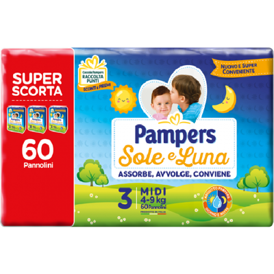 Pampers Pampers Sole Luna Modèle 600071 Taille 3 - Couches - Publicité Pampers Pampers Sole Luna Modèle 600071 Taille 3 - Couches - Publicité