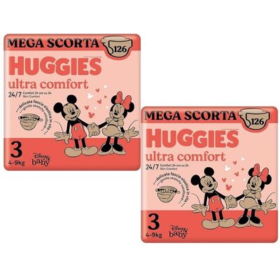 Huggies Ultra Comfort Couches Taille 3 (4-9 Kg) Lot De 252 Couches - Publicité Huggies Ultra Comfort Couches Taille 3 (4-9 Kg) Lot De 252 Couches - Publicité