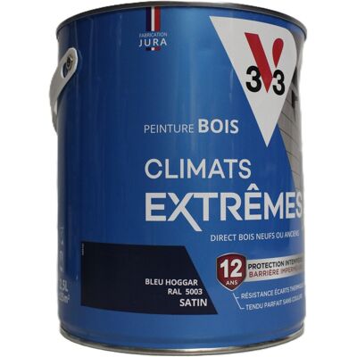 Peinture Bois V33 \"Bleu Hoggar Ral 5003 Satin\" 2,5l - Publicité Peinture Bois V33 \"Bleu Hoggar Ral 5003 Satin\" 2,5l - Publicité