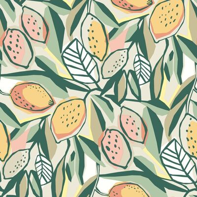 Fd26419_seychelles Abstrait Botanique Corail Mint Jaune Fine Decor Papier Peint - Publicité Fd26419_seychelles Abstrait Botanique Corail Mint Jaune Fine Decor Papier Peint - Publicité