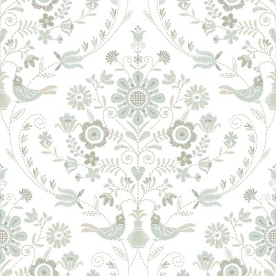 Fd26513_hannah Oiseaux Floral Vert Sauge Doux Beige Fine Decor Papier Peint - Publicité Fd26513_hannah Oiseaux Floral Vert Sauge Doux Beige Fine Decor Papier Peint - Publicité