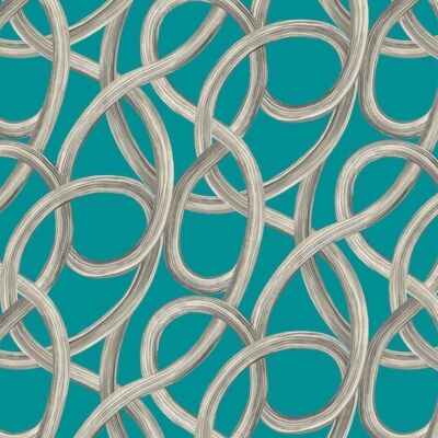 Ohpopsi - Cep50124w - Turquoise - Twisted Geo - Papier peint - Publicité Ohpopsi - Cep50124w - Turquoise - Twisted Geo - Papier peint - Publicité