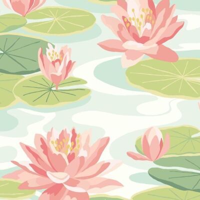 Ichika - Ika50102w - Waterlily Duck Egg - Wallpapers - Publicité Ichika - Ika50102w - Waterlily Duck Egg - Wallpapers - Publicité