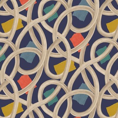 Ohpopsi - Cep50129w - Twisted Geo Denim - Wallpaper - Publicité Ohpopsi - Cep50129w - Twisted Geo Denim - Wallpaper - Publicité