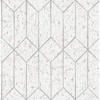 Dl26700_arber Cubes Géométriques Blanc Et Argent Fine Decor Papier Peint - Publicité Dl26700_arber Cubes Géométriques Blanc Et Argent Fine Decor Papier Peint - Publicité