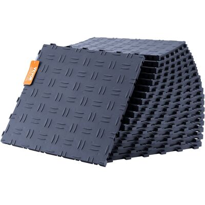 Uimoso Dalles Revêtement De Sol Garages Imbriqués Pp Lot De 50 305x305 Mm Gris - Publicité Uimoso Dalles Revêtement De Sol Garages Imbriqués Pp Lot De 50 305x305 Mm Gris - Publicité