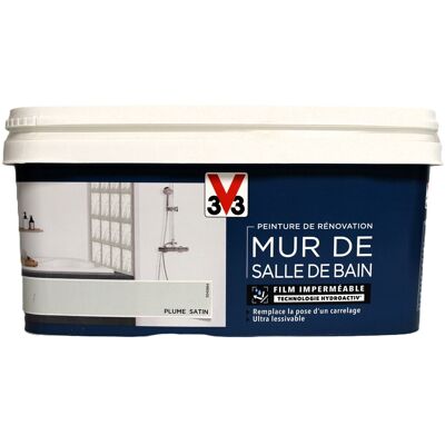 Peinture V33 Mur De Salle De Bain \"Plume\" 2l - Publicité Peinture V33 Mur De Salle De Bain \"Plume\" 2l - Publicité