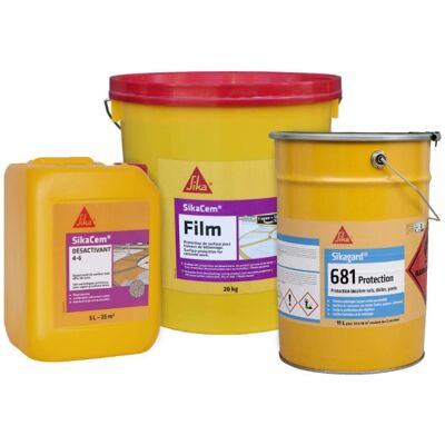 Sika - Kit calcestruzzo disattivato - 25m² - Protecteur de surface incolore - 20kg - Désactivant 5L - Publicité Sika - Kit calcestruzzo disattivato - 25m² - Protecteur de surface incolore - 20kg - Désactivant 5L - Publicité