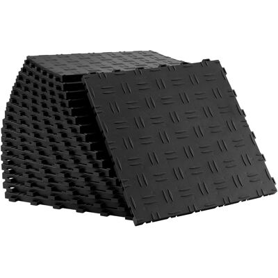 Uimoso Dalles De Sol Imbriquées Pour Garage En Pp, Lot De 50, 305x305 Mm, Noir - Publicité Uimoso Dalles De Sol Imbriquées Pour Garage En Pp, Lot De 50, 305x305 Mm, Noir - Publicité