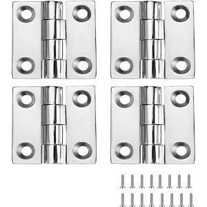 Eurowagens 4 Pcs Charnières Marine En Acier Inoxydable Robustes (50 Mm X 50 Mm) - Publicité Eurowagens 4 Pcs Charnières Marine En Acier Inoxydable Robustes (50 Mm X 50 Mm) - Publicité