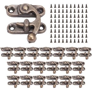 Eurowagens 20pcs Hasp En Laiton Antique À Crochet Droit Pour Verrou En Bois - Publicité Eurowagens 20pcs Hasp En Laiton Antique À Crochet Droit Pour Verrou En Bois - Publicité