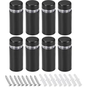 Uxcell 1/2 Dia X 1-1/8\"(12x28mm) Écartement Vis Supports Verre Clous Noir Vis 8pcs - Publicité Uxcell 1/2 Dia X 1-1/8\"(12x28mm) Écartement Vis Supports Verre Clous Noir Vis 8pcs - Publicité