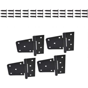 Eurowagens 4pcs Résistant Noir Fer Portail Charnières Rechange Grange Charnière Matériel - Publicité Eurowagens 4pcs Résistant Noir Fer Portail Charnières Rechange Grange Charnière Matériel - Publicité
