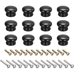 Uxcell Rond Bois Boutons 12pcs 33x23mm Tirer Poignées Pour Tiroir Avec Vis Noir - Publicité Uxcell Rond Bois Boutons 12pcs 33x23mm Tirer Poignées Pour Tiroir Avec Vis Noir - Publicité