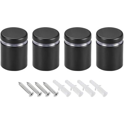 Uxcell 1 Dia X 1-5/16\" (25x33mm) Écartement Vis Supports Verre Clous Noir Vis 4pcs - Publicité Uxcell 1 Dia X 1-5/16\" (25x33mm) Écartement Vis Supports Verre Clous Noir Vis 4pcs - Publicité