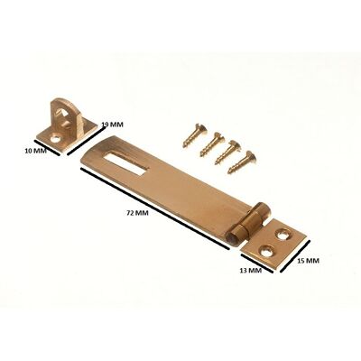 Onestopdiy Gâche Et Boîtier De Serrure Pour Cadenas En Laiton 75mm + Fixations Lot De 4 - Publicité Onestopdiy Gâche Et Boîtier De Serrure Pour Cadenas En Laiton 75mm + Fixations Lot De 4 - Publicité
