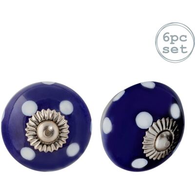 Nicola Spring - Polka Dot Design - Bleu Foncé - Cabinet Knobs - Publicité Nicola Spring - Polka Dot Design - Bleu Foncé - Cabinet Knobs - Publicité