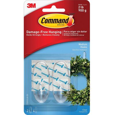 Crochets Et Raccords En Plastique 3m Command, Pack De 2 - Publicité Crochets Et Raccords En Plastique 3m Command, Pack De 2 - Publicité