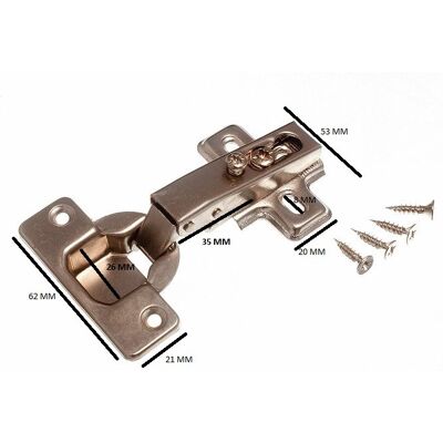 Onestopdiy À Ressort Armoire Charnière 35mm 95d Plat Cruciforme Acier Bzp Vis Sur Qté 20 - Publicité Onestopdiy À Ressort Armoire Charnière 35mm 95d Plat Cruciforme Acier Bzp Vis Sur Qté 20 - Publicité