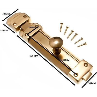 Onestopdiy Loquet Coulissant Porte Serrure 200mm Laiton Poli Avec Vis Paquet De 10 - Publicité Onestopdiy Loquet Coulissant Porte Serrure 200mm Laiton Poli Avec Vis Paquet De 10 - Publicité
