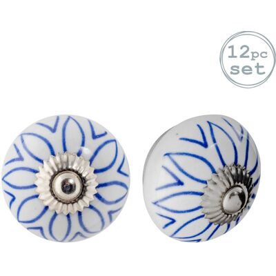 Nicola Spring Nicola Frühling Bouton de placard en céramique - bleu clair - motif fleurs - 12 - Publicité Nicola Spring Nicola Frühling Bouton de placard en céramique - bleu clair - motif fleurs - 12 - Publicité