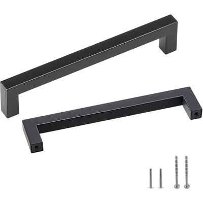 Vevor 30pcs Poignée Meuble Armoire De Cuisine Carrée Acier Inox 128 Mm Noir Mat - Publicité Vevor 30pcs Poignée Meuble Armoire De Cuisine Carrée Acier Inox 128 Mm Noir Mat - Publicité