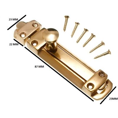 Onestopdiy Serrure À Glissière Pour Porte Tower Bolt 100mm Laiton Poli Avec Vis - Publicité Onestopdiy Serrure À Glissière Pour Porte Tower Bolt 100mm Laiton Poli Avec Vis - Publicité
